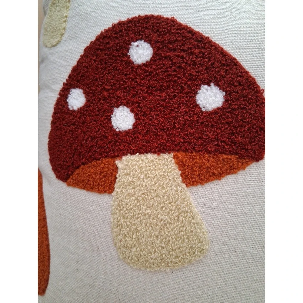 Textured Mushroom Pattern Throw Pillow by Ashland Fall Autumn Colors NWT
